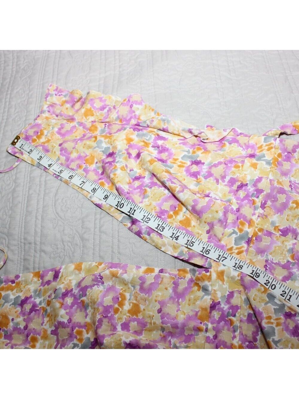 Showpo Womens Dyliah Frill Plunge Maxi Dress Floral Thigh High Split Size 14 NWT - Picture 9 of 11